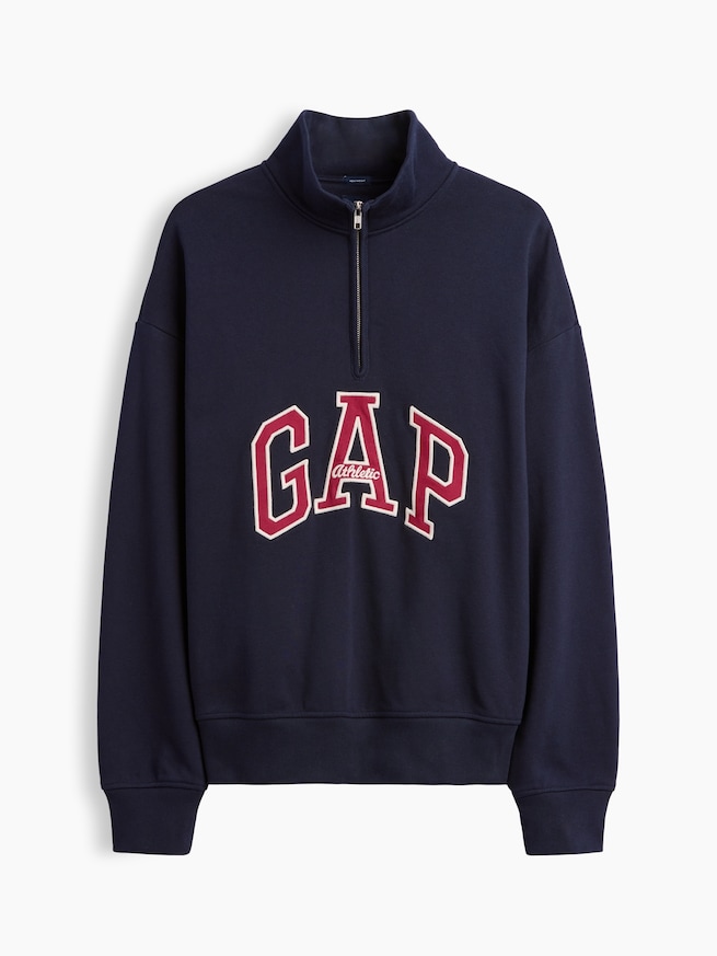 ヘビーウェイト オーバーサイズ GAPロゴ ハーフジップ プルオーバー-4