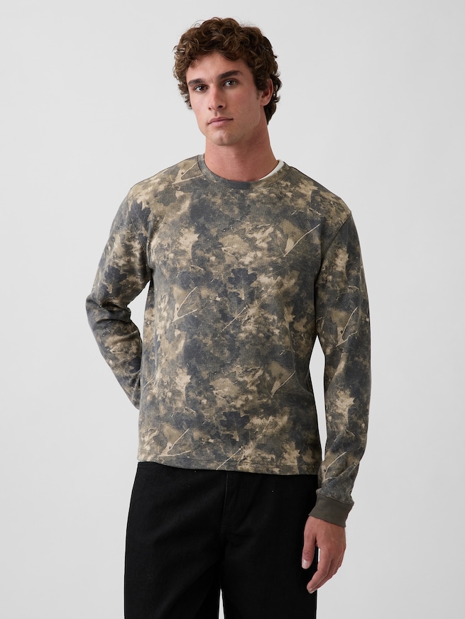 リラックスフィット ワッフルTシャツ-0