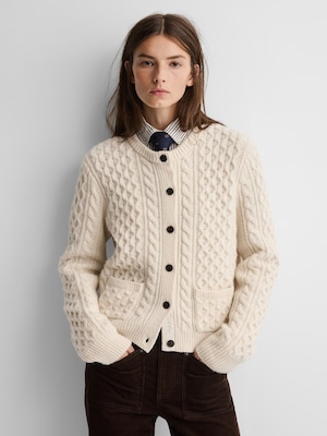 Gap &times; A.P.C. ウール ケーブルニットカーディガン