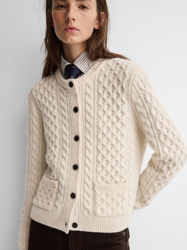 Gap &times; A.P.C. ウール ケーブルニットカーディガン-3