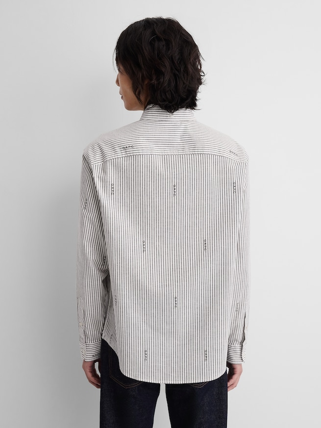 Gap &times; A.P.C. リラックスフィット ロゴ オックスフォードシャツ-2