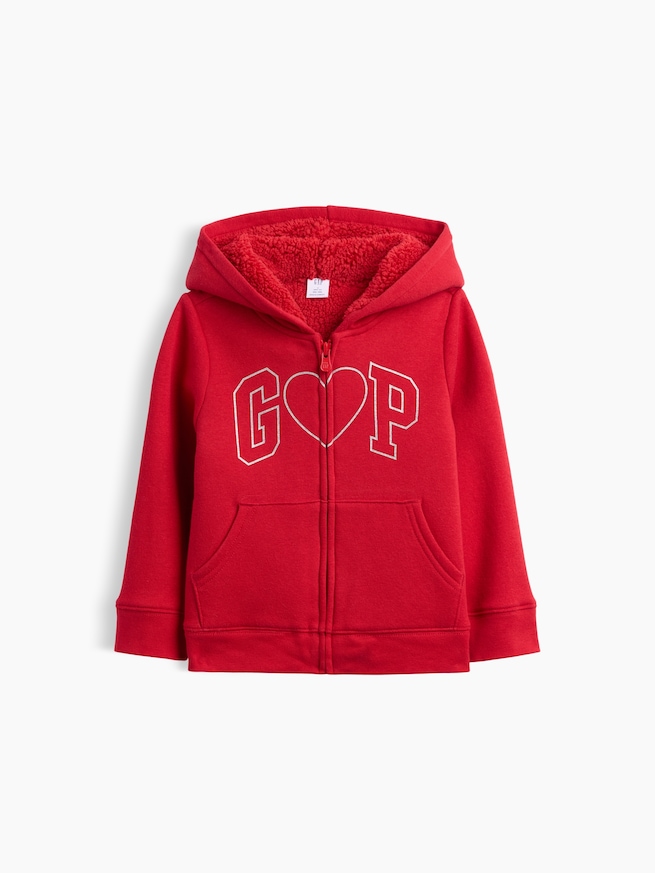 babyGap 裏ボア GAPロゴ ジップアップパーカー-0