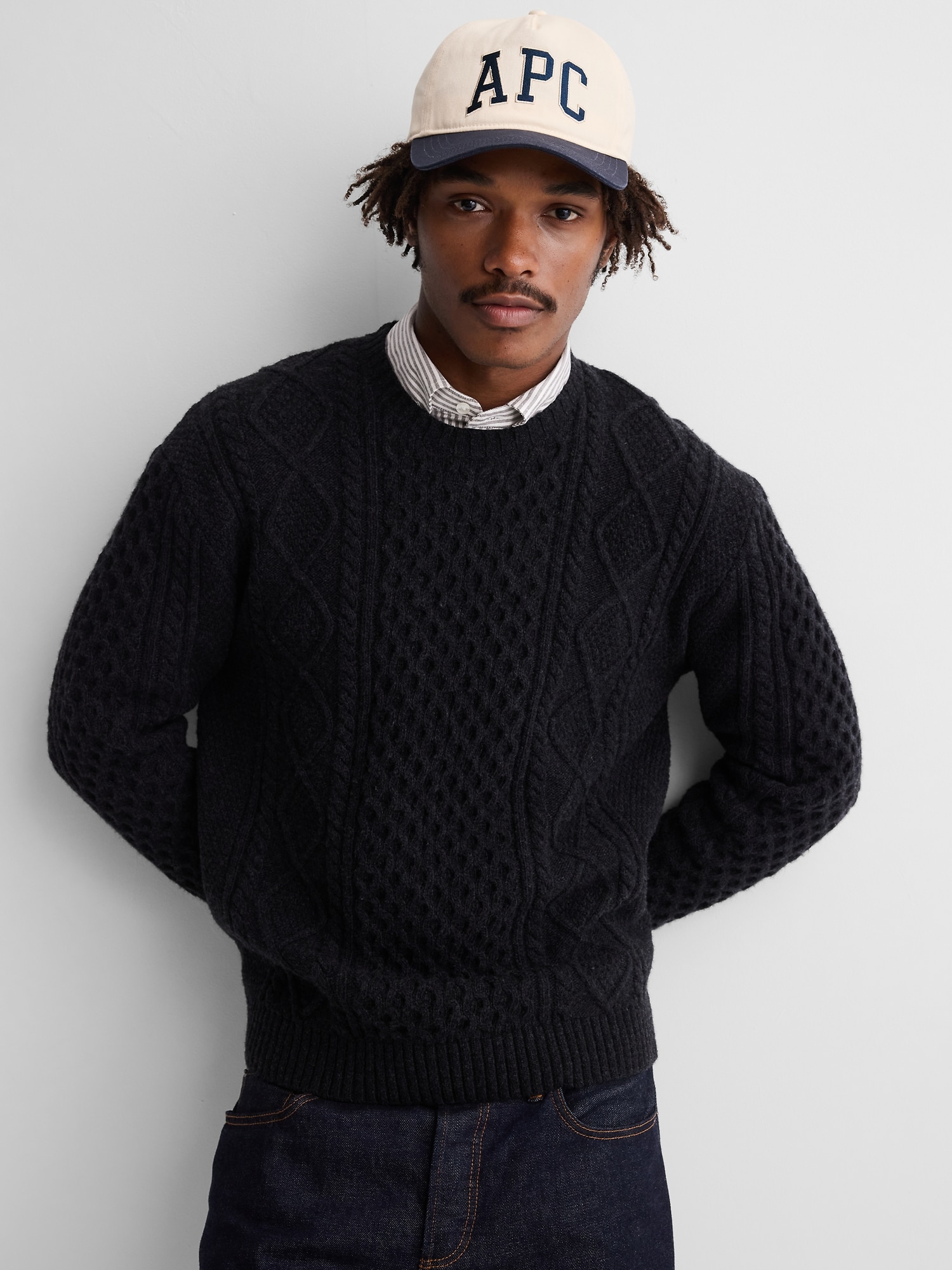 A.P.C. ブラック ベースボールキャップ 帽子 キャップ Gap × A.P.C. ロゴ ベースボールキャップ