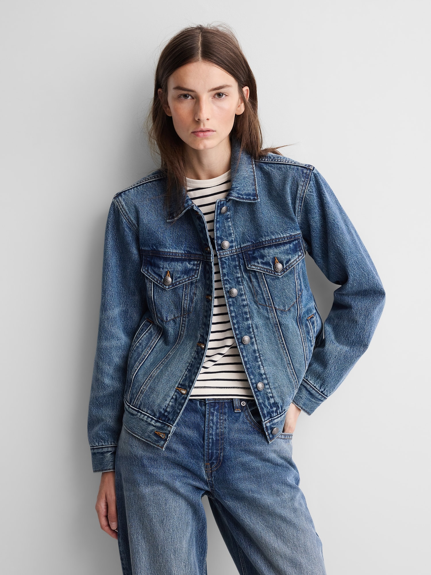A.P.C ダークブルーデニムジャケット　デニム Gap公式オンラインストア |Gap × A.P.C. 裏地付き アイコンデニム