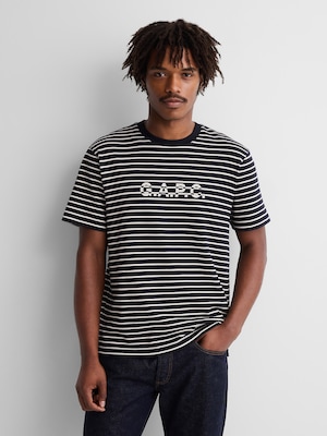 Gap &times; A.P.C. ロゴ ストライプTシャツ