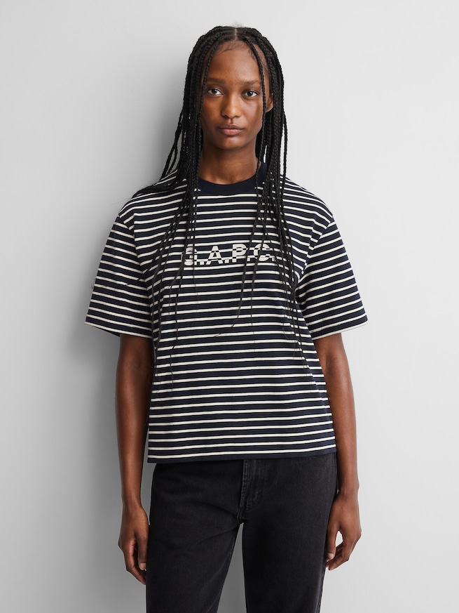 Gap &times; A.P.C. ロゴ ストライプTシャツ-3