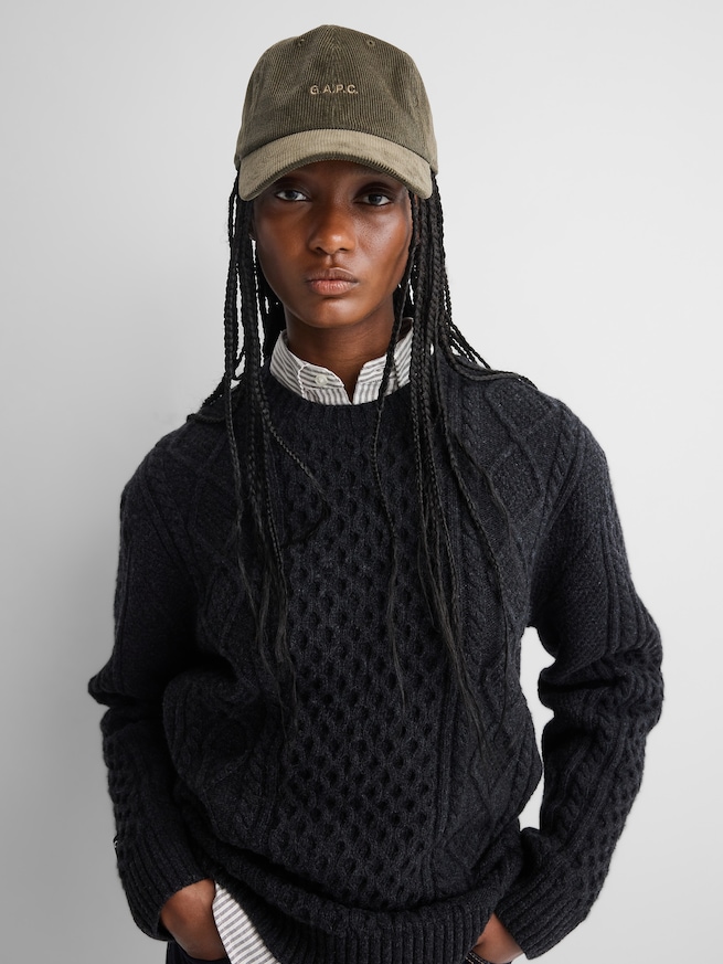 Gap &times; A.P.C. ロゴ コーデュロイ ベースボールキャップ-1