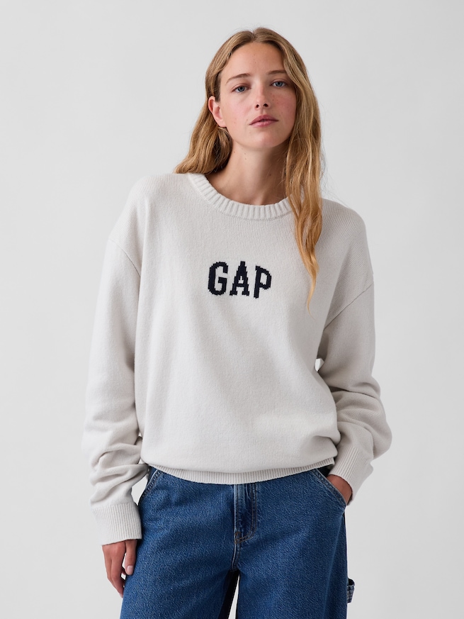 CashSoft カシミヤタッチ リラックスフィット GAPロゴセーター-4