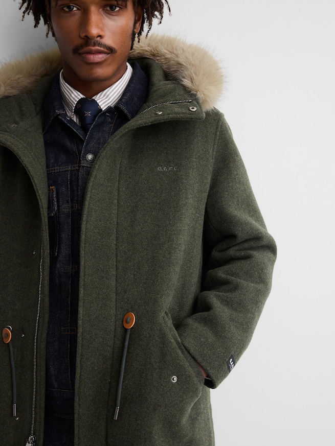 Gap &times; A.P.C. フード付き オーバーサイズ ウールブレンドアウター-5