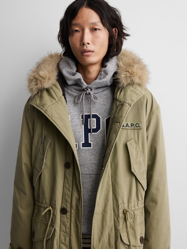 Gap &times; A.P.C. オーバーサイズ 裏ボア ユーティリティアウター-4