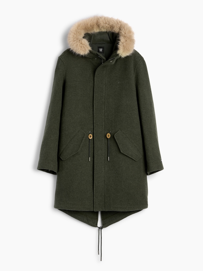 Gap &times; A.P.C. フード付き オーバーサイズ ウールブレンドアウター-9