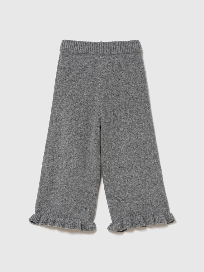 CashSoft カシミヤタッチ ラッフルフリル ワイドパンツ-2