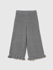 CashSoft カシミヤタッチ ラッフルフリル ワイドパンツ-0