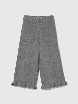 CashSoft カシミヤタッチ ラッフルフリル ワイドパンツ