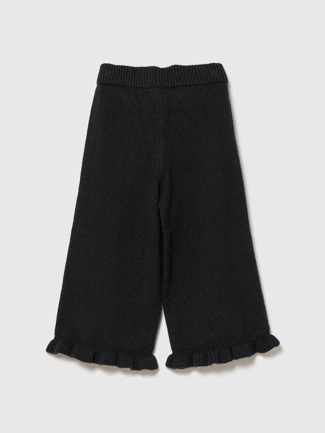 CashSoft カシミヤタッチ ラッフルフリル ワイドパンツ-2