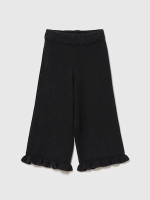 CashSoft カシミヤタッチ ラッフルフリル ワイドパンツ