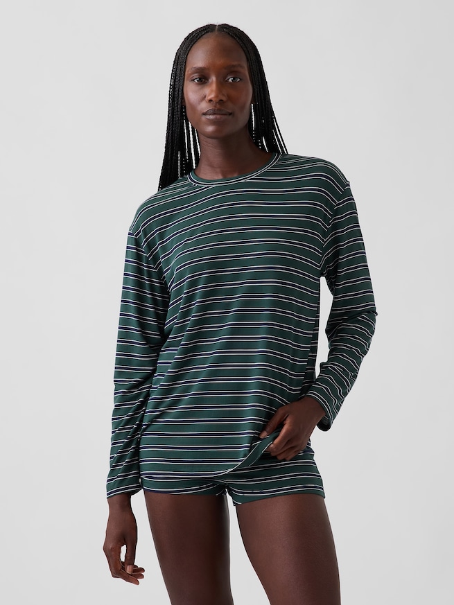 SoftMade ソフトメード モダール オーバーサイズ パジャマTシャツ-0