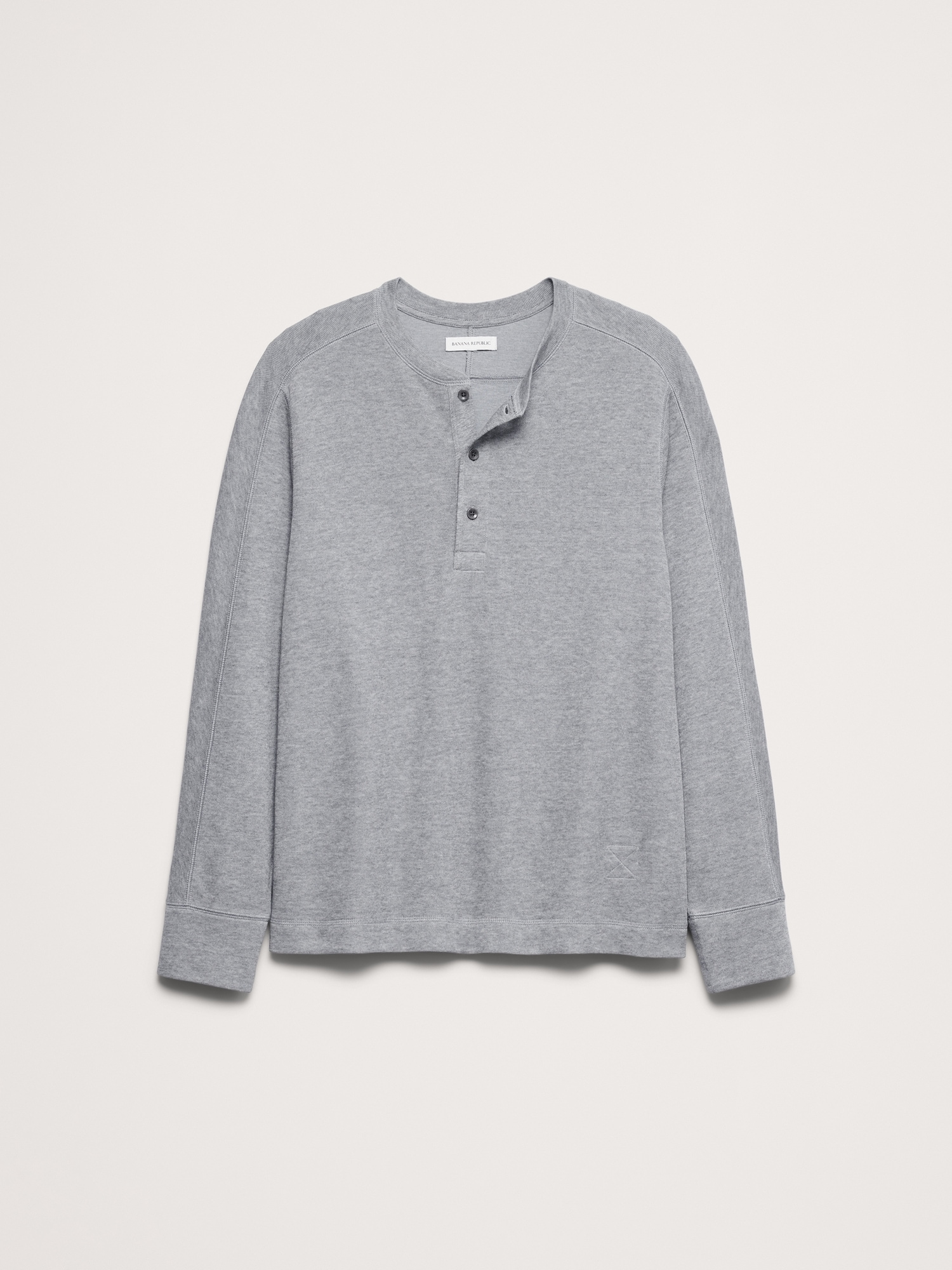 スラブ ダブルニット ヘンリーTシャツ-3