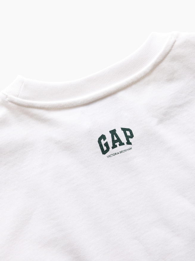 Gap x Victoria Beckham オーガニックコットン ロゴ クロップドTシャツ-3