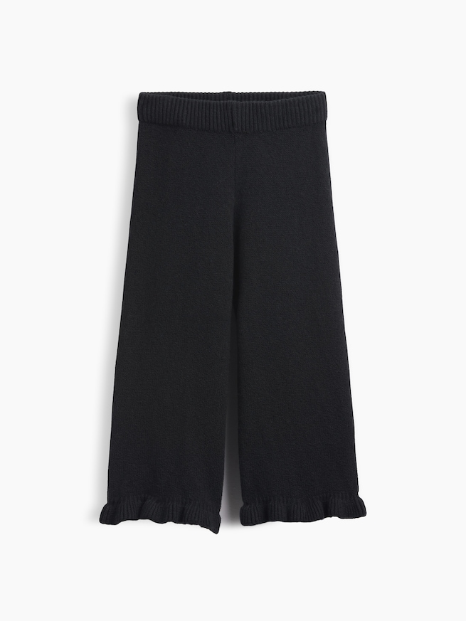 CashSoft カシミヤタッチ ラッフルフリル ワイドパンツ-1