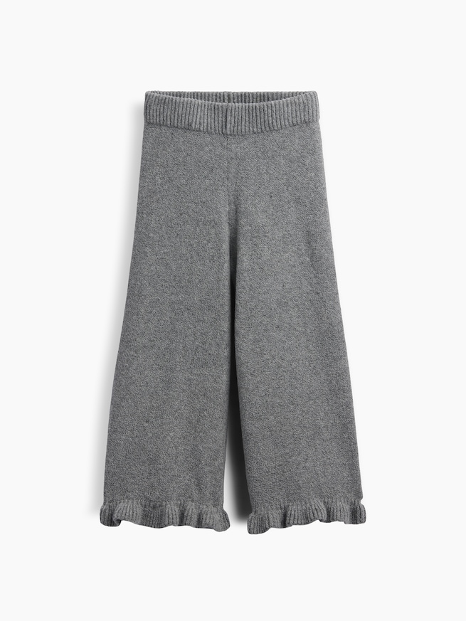 CashSoft カシミヤタッチ ラッフルフリル ワイドパンツ-1