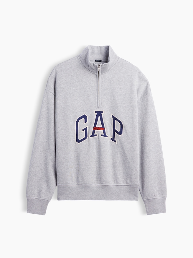 ヘビーウェイト オーバーサイズ GAPロゴ ハーフジップ プルオーバー-4