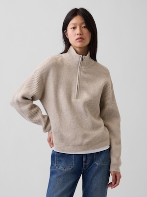 CashSoft カシミヤタッチ ハーフジップ プルオーバー