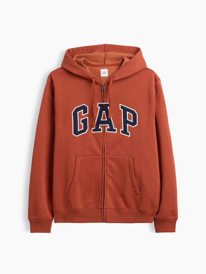 リラックスフィット GAPロゴ ジップアップパーカー-3