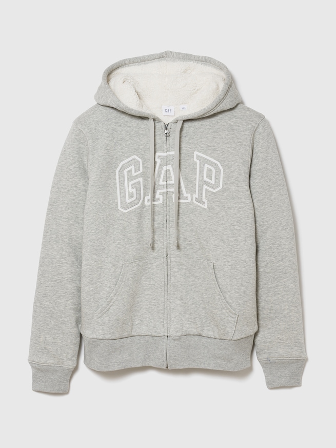 リラックスフィット GAPロゴ 裏ボア ジップアップパーカー-0