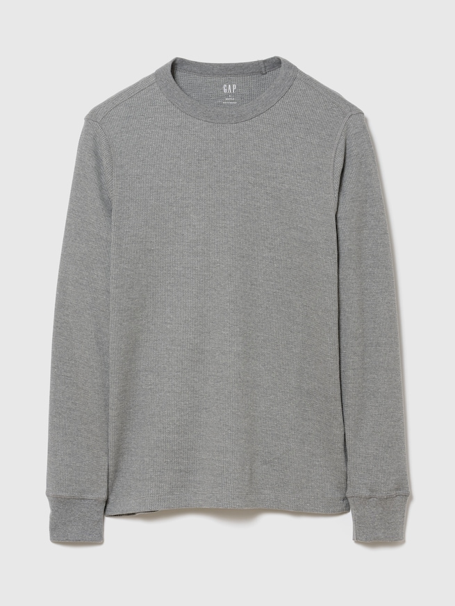 ワッフル クルーネックTシャツ-0