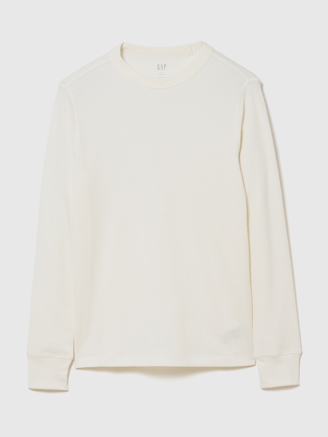ワッフル クルーネックTシャツ-0