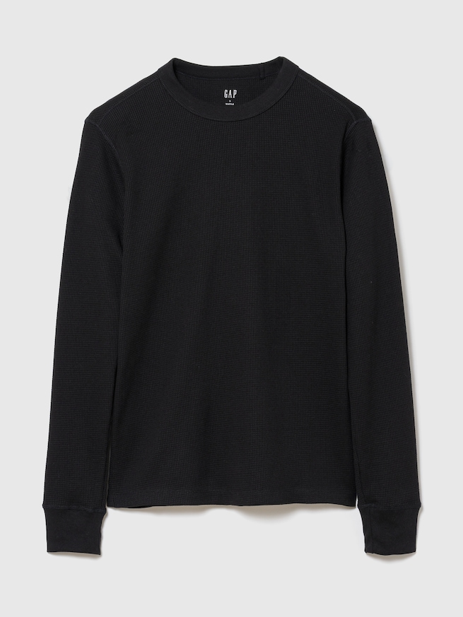 ワッフル クルーネックTシャツ-0