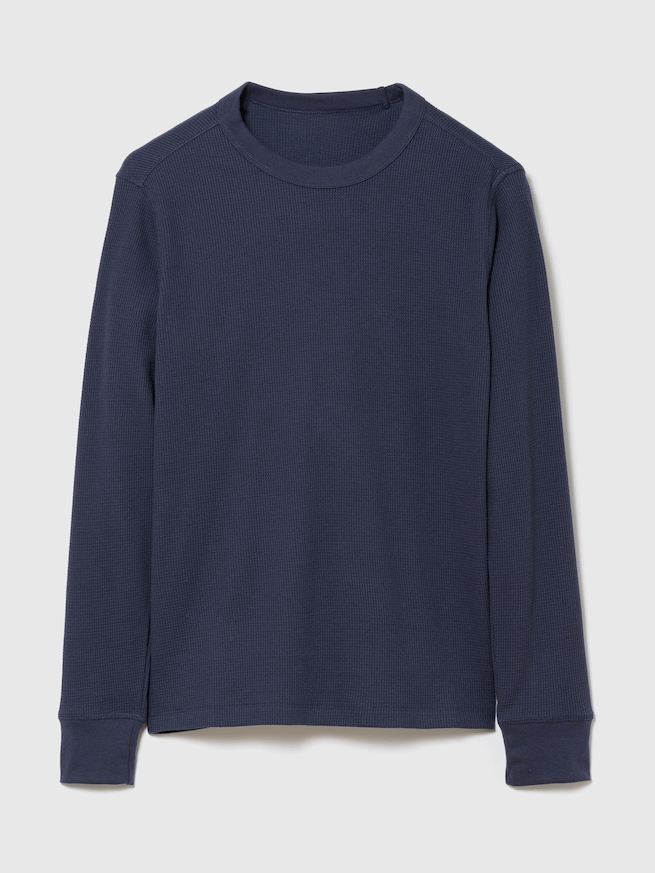 ワッフル クルーネックTシャツ-0
