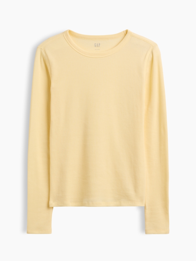 ワッフルニット クルーネックTシャツ-3