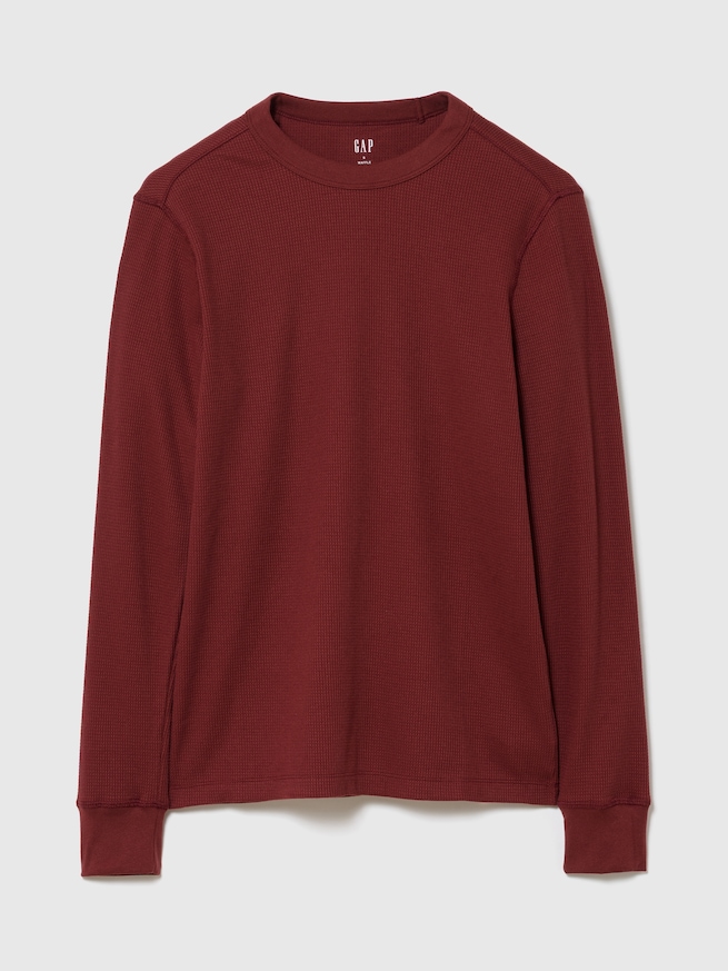 ワッフル クルーネックTシャツ-0