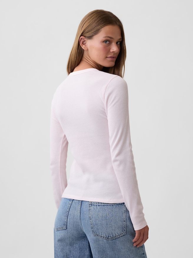 ワッフルニット クルーネックTシャツ-1