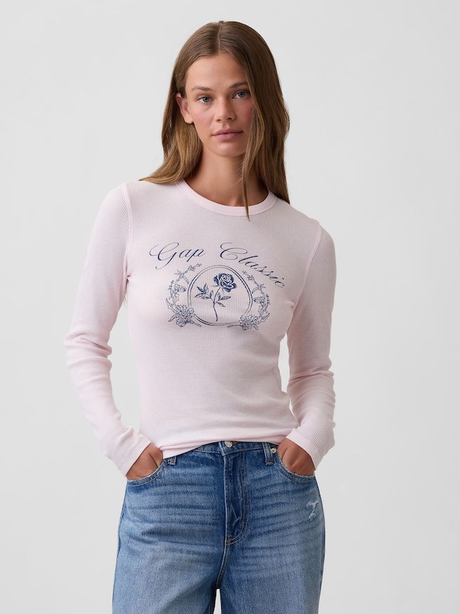 ワッフルニット クルーネックTシャツ-0