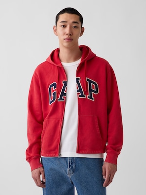 ヴィンテージソフト リラックスフィット ジップアップ GAPロゴパーカー