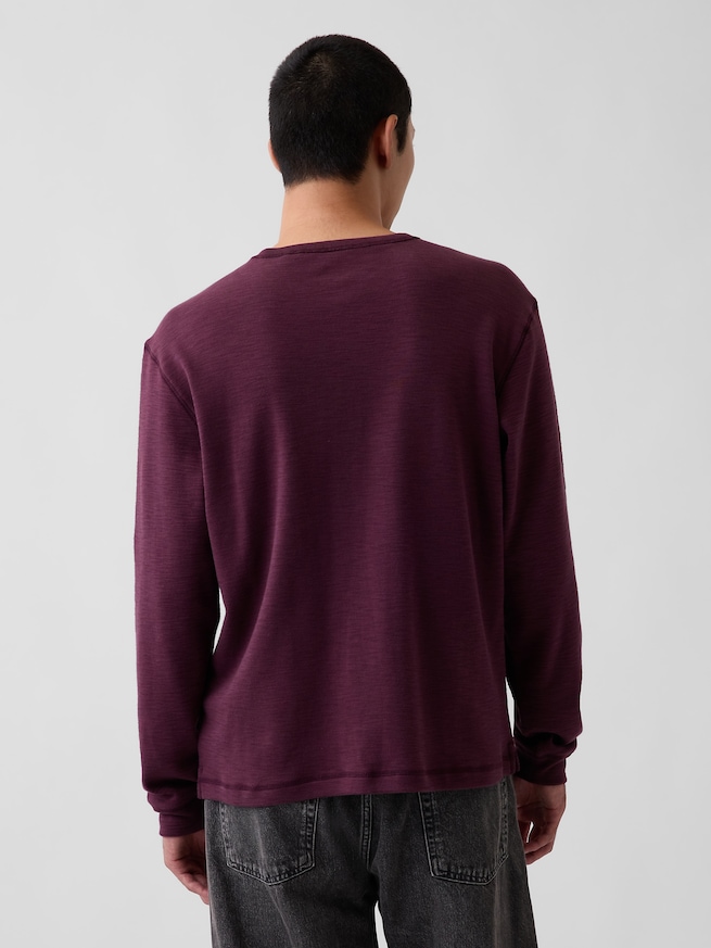 リラックスフィット ヘンリーネックTシャツ-2