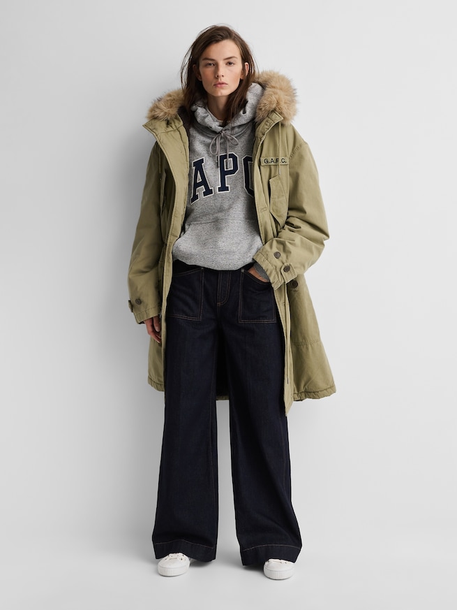 Gap &times; A.P.C. オーバーサイズ 裏ボア ユーティリティアウター-3