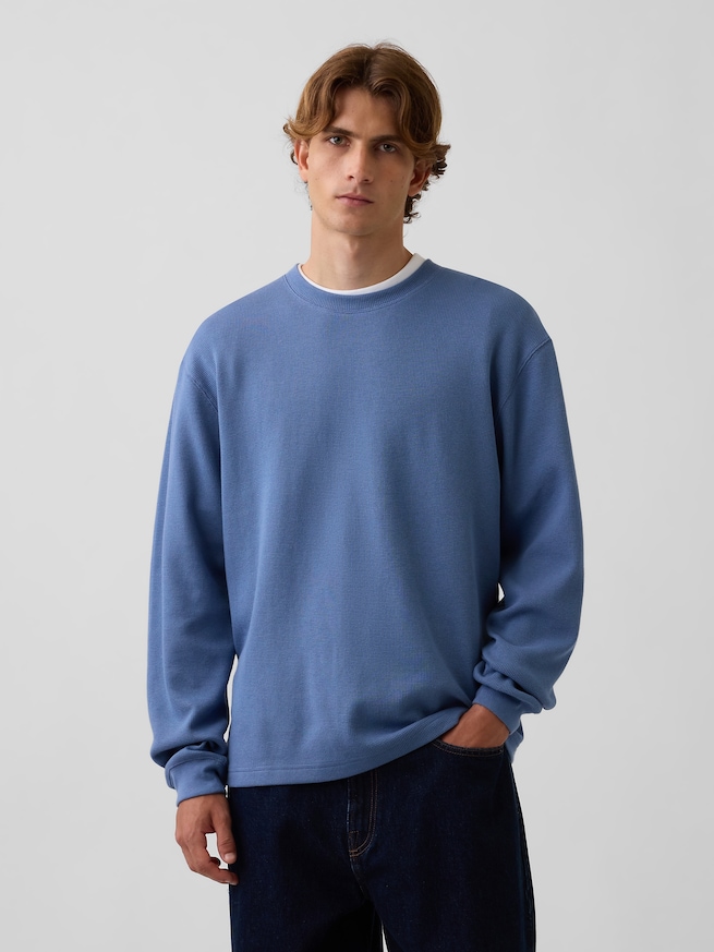 リラックスフィット ワッフルTシャツ-0