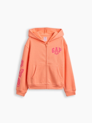 リラックスフィット GAPロゴ ジップアップパーカー (キッズ)