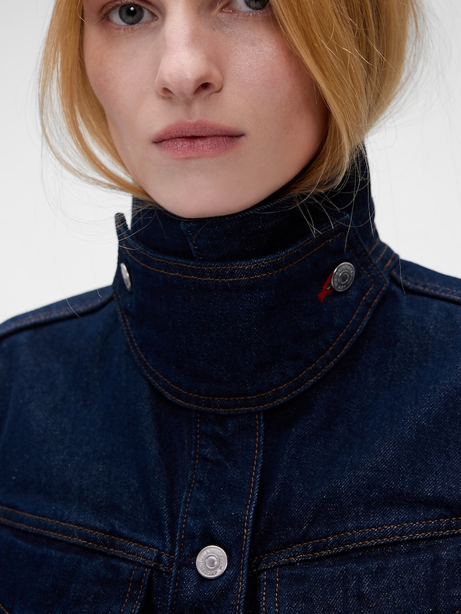 Gap &times; Victoria Beckham リラックスフィット クロップド デニムジャケット-4