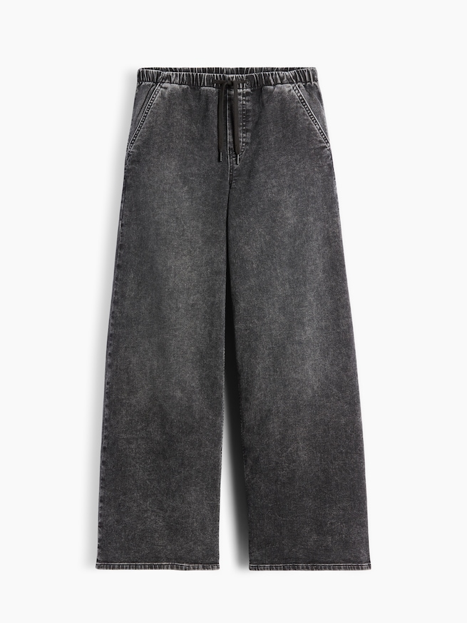 ミッドライズ ニット イージーウエスト バギーデニム-1