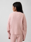 CashSoft カシミヤタッチ ケーブルニット オーバーサイズ クルーネックセーター-2
