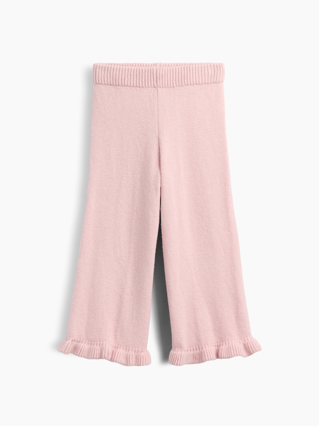 CashSoft カシミヤタッチ ラッフルフリル ワイドパンツ-1