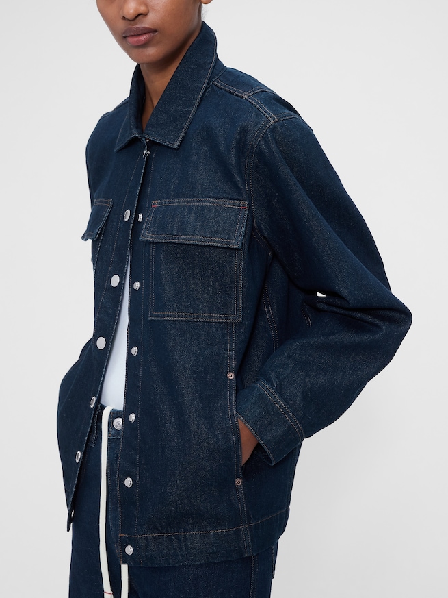 Gap &times; Victoria Beckham デニム ジップアップシャツ-5
