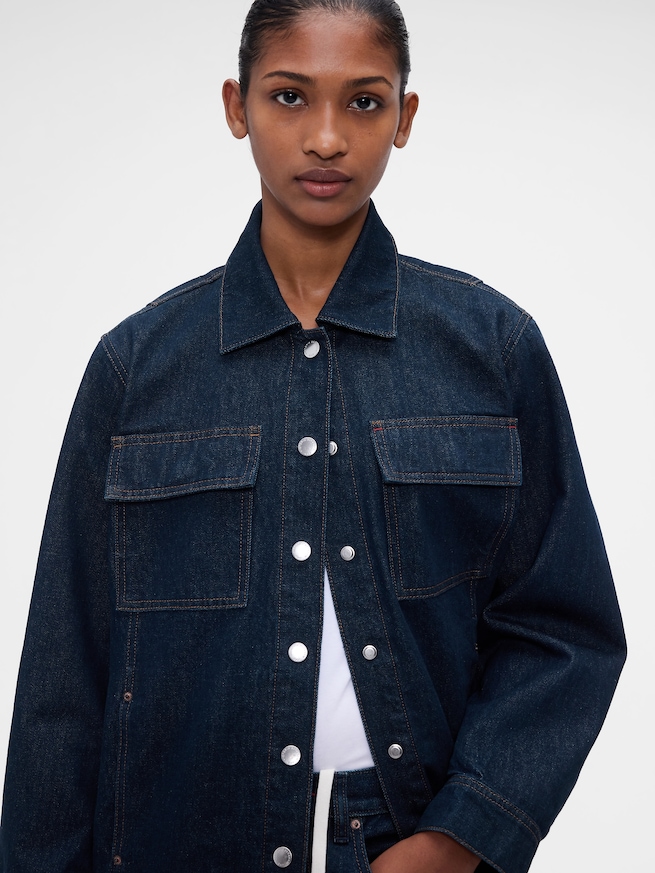 Gap &times; Victoria Beckham デニム ジップアップシャツ-4