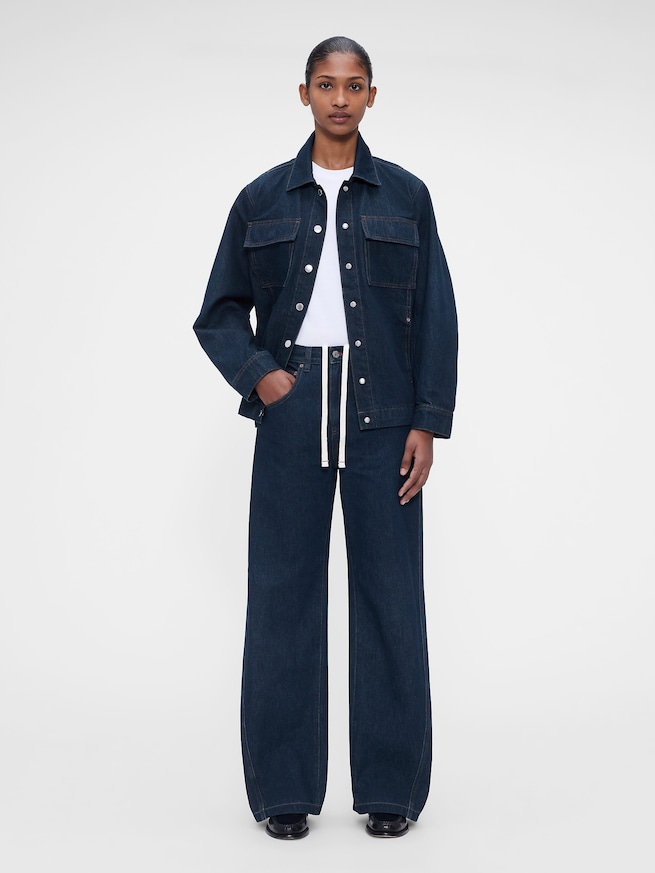 Gap x Victoria Beckham オーガニックコットン ロゴ クロップドTシャツ-1