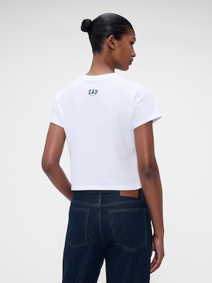 Gap x Victoria Beckham オーガニックコットン ロゴ クロップドTシャツ